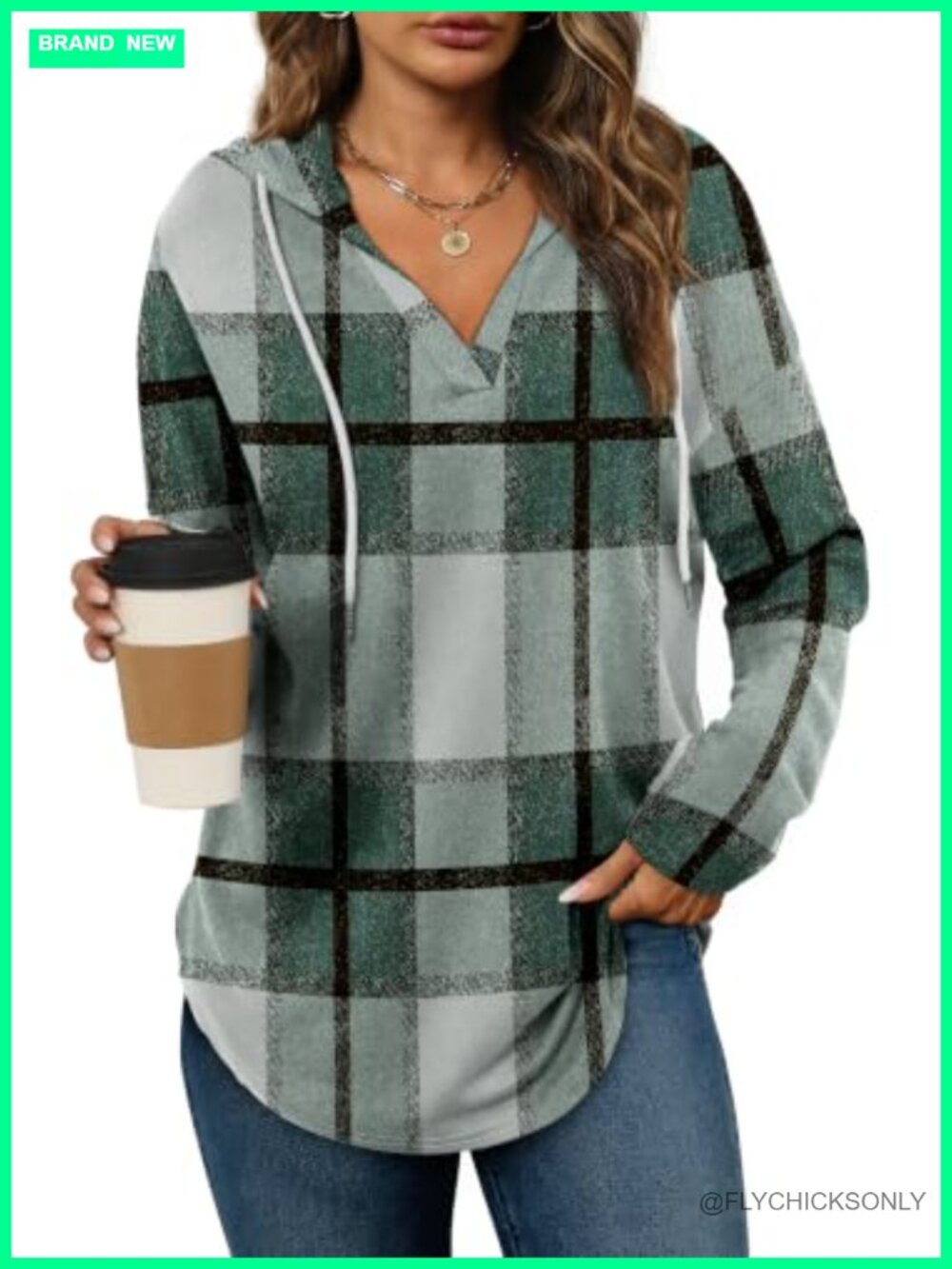 Bofell Womens V Neck Oversized Pullover Hoodie Loose Fit Long Sleeve